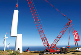 SANY SCC4000 en la obra de construcción del parque eólico LOSVILLOS de Chile