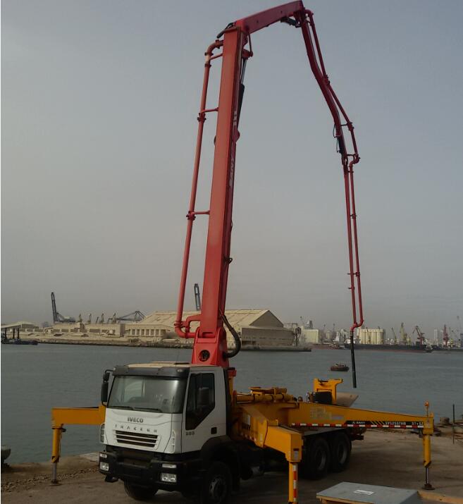 SANY pompe à béton automotrice au port de Casablanca