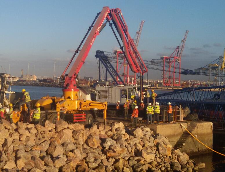 SANY pompe à béton automotrice au port de Casablanca