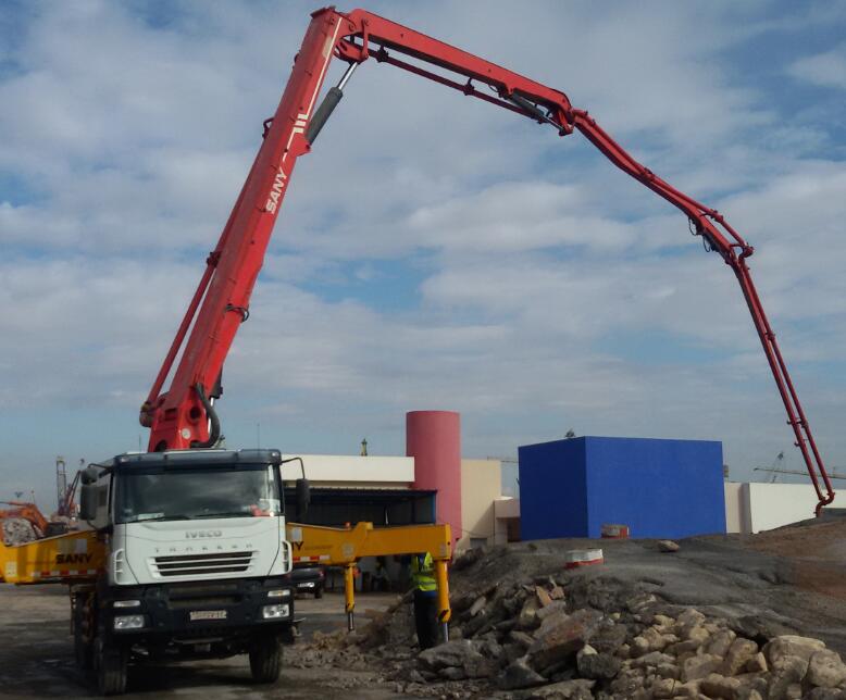 SANY pompe à béton automotrice au port de Casablanca