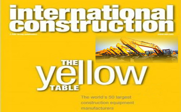 SANY ocupa el quinto lugar del mundo en 2013 Yellow Table