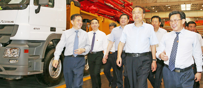 El Premier Li Keqiang inspeccionó el Grupo Sany y elogió el índice de las excavadoras de Sany